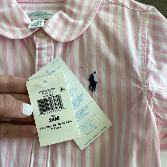 Ralph Lauren Striped Oxford dress with Bloomers, 24M - Picture 4 of 6